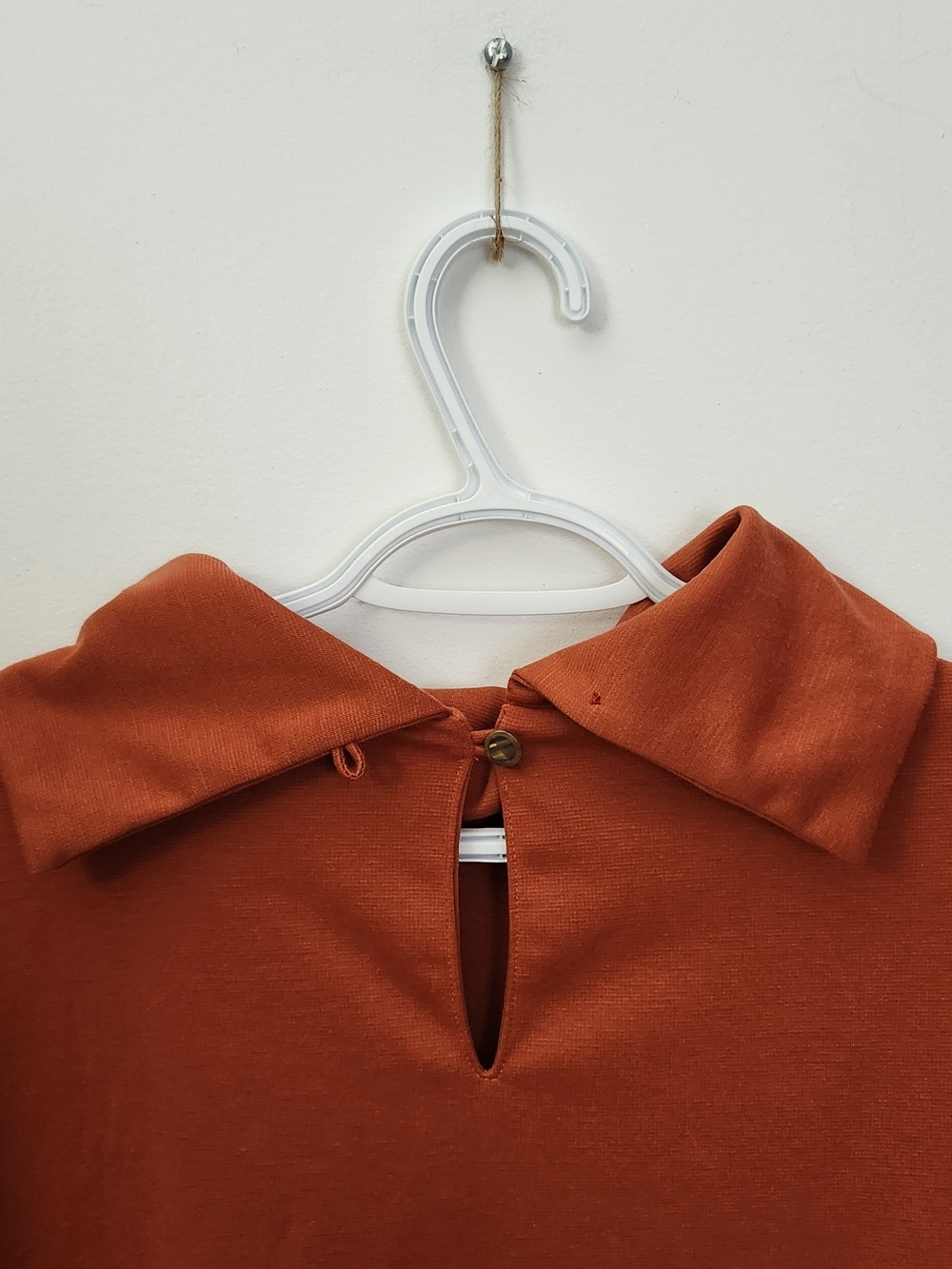 Maxine Rust Orange Long Sleeve Cowl Neck Dress - Picture 4 of 4